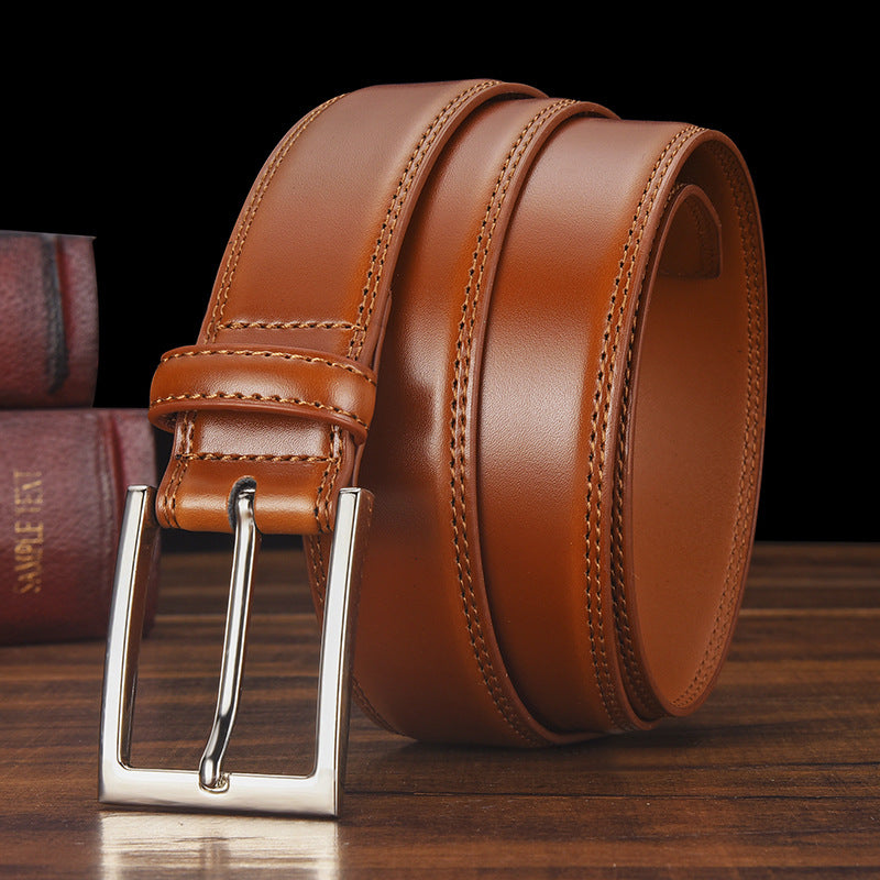 Ceinture en cuir pour hommes Boucle d'épingle en cuir