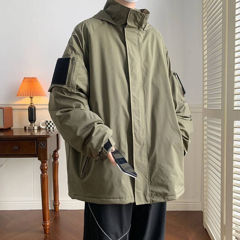 Veste velcro Shell Veste à trois en un manteau à capuche japonaise Veste de travail