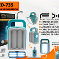 Lumière d'urgence rechargeable conduite avec quatre niveaux de lumière avec crochet câble de charge V8