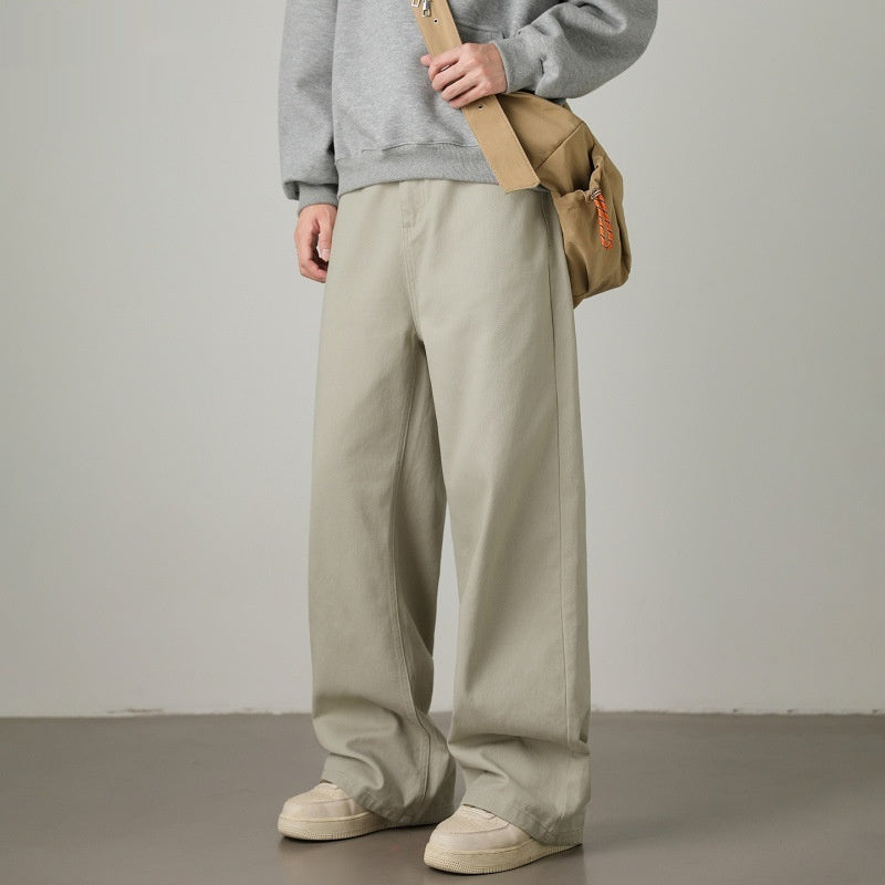 Pantalon semi-élastique semi-élastique retro en coton pour hommes
