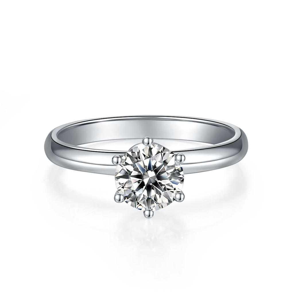 S925 Argent Sterling 1ct Moissanite bague de fiançailles