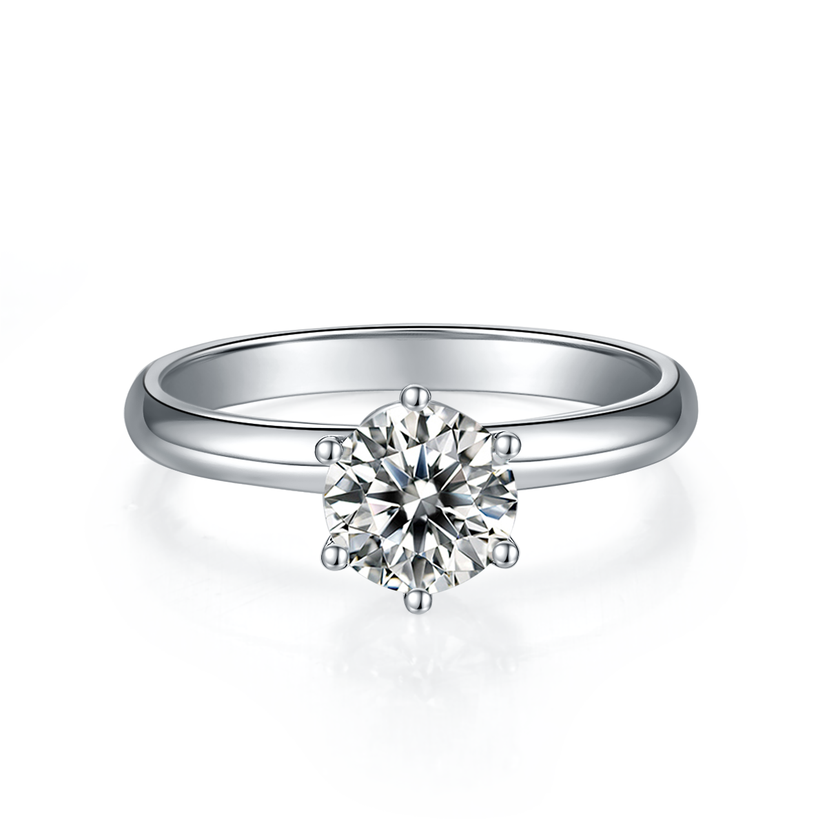S925 Argent Sterling 1ct Moissanite bague de fiançailles