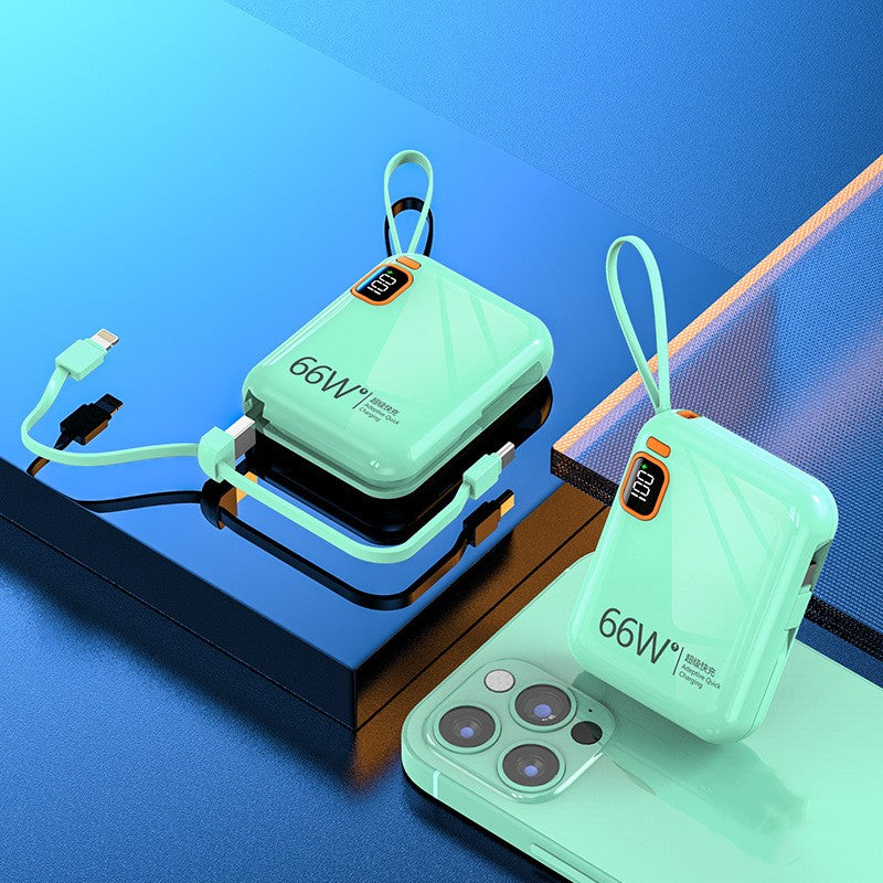 Mini câble intégré bidirectionnel charge rapide alimentation mobile