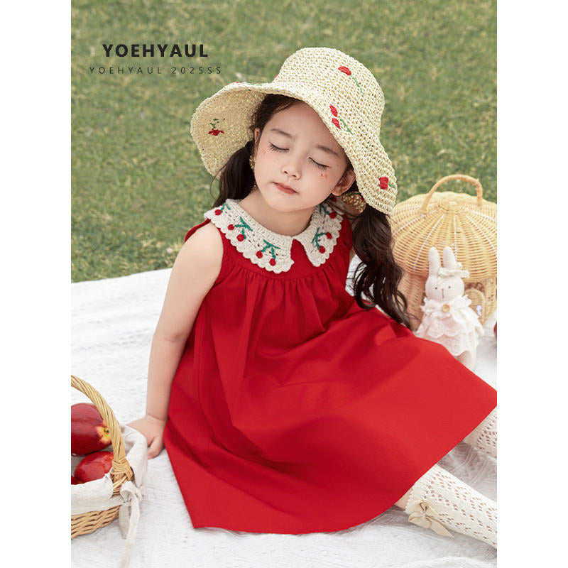 Robe sans manches pour enfants avec un motif cerise