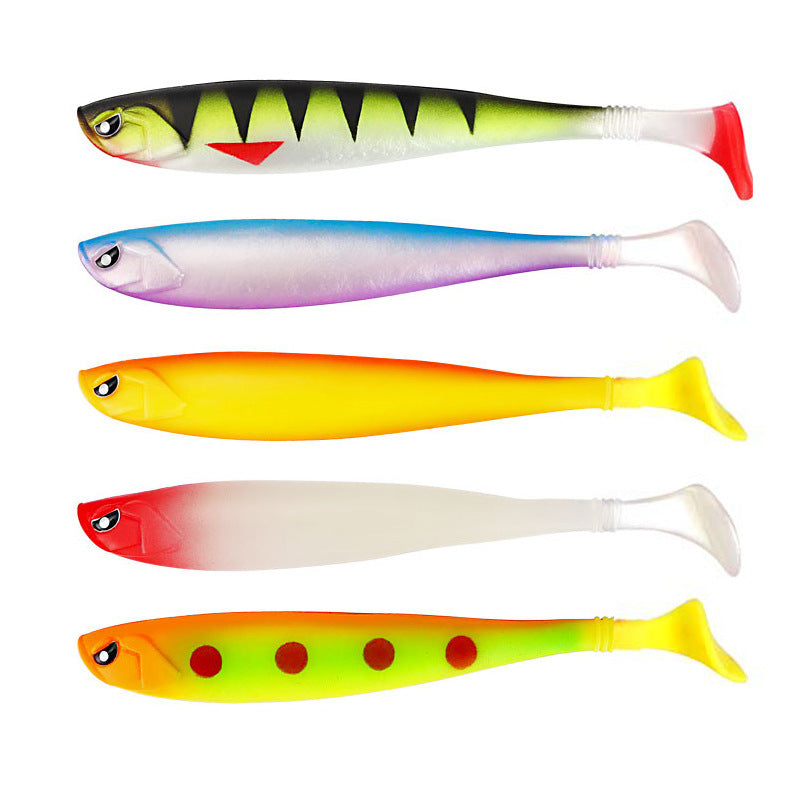 Poisson doux à queue en T 12cm 10g avec des rainures sur le dos en PVC