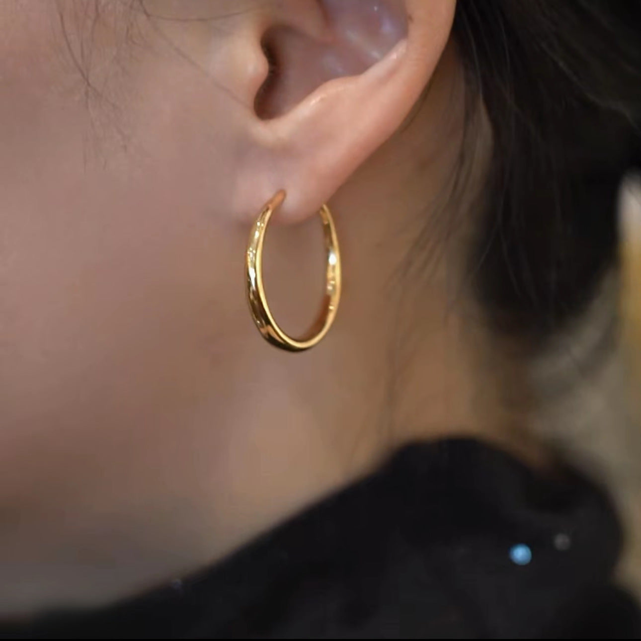 Anneaux d'oreilles rétro scintillantes de style français