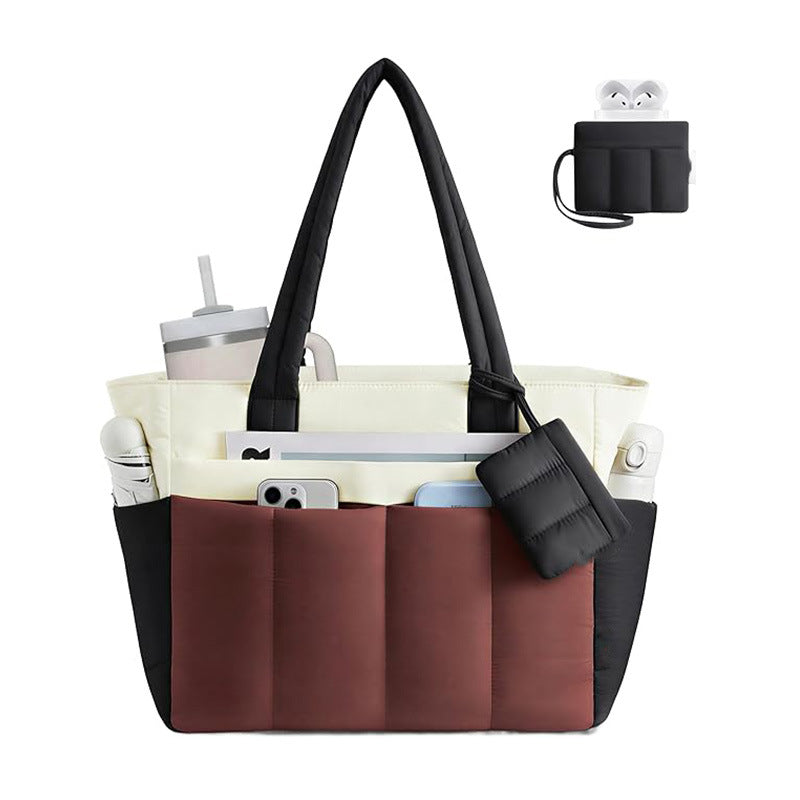 Sac de rangement matelassé pour femmes avec des compartiments multiples