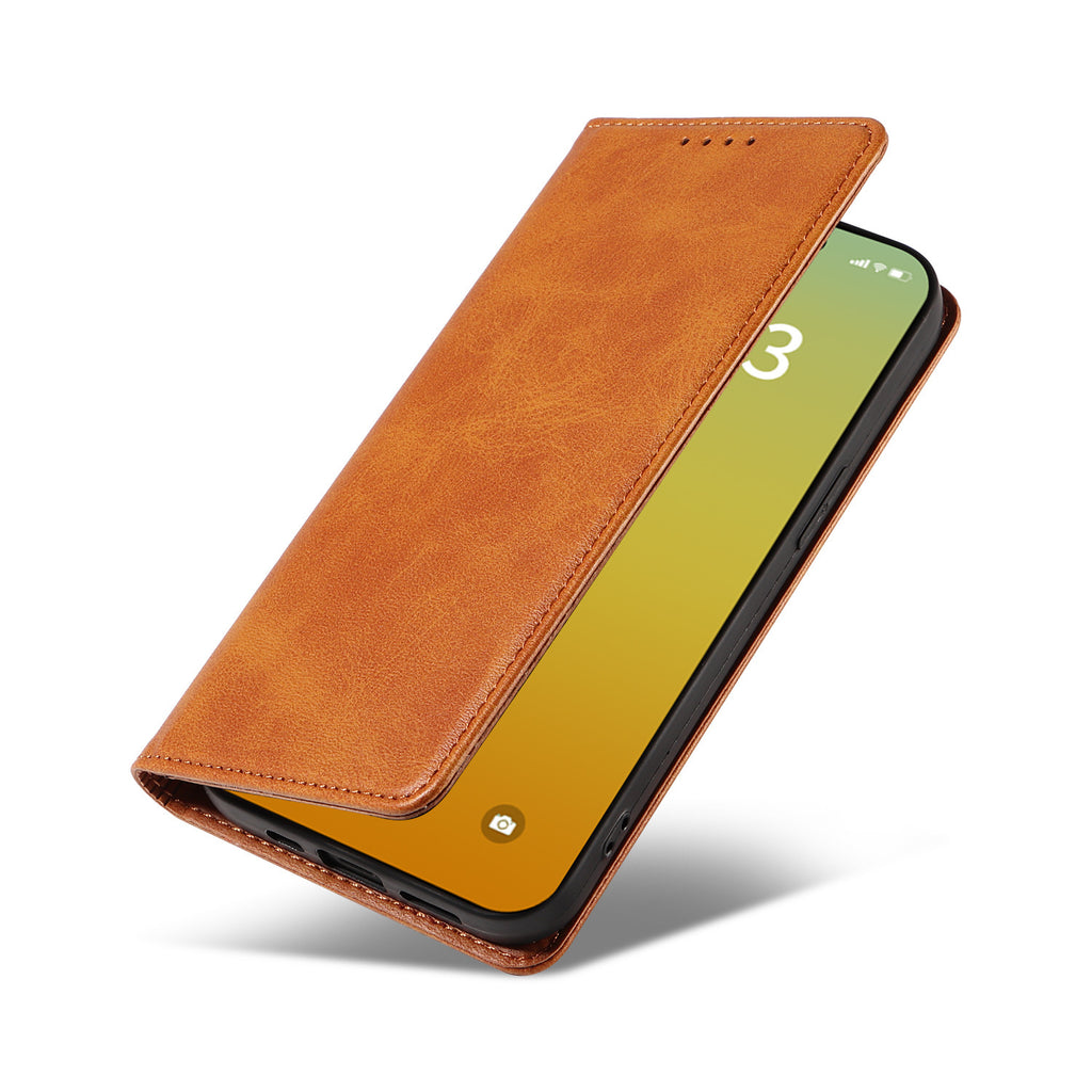 Simple mode Solid couleur en cuir boîtier de téléphone magnétique