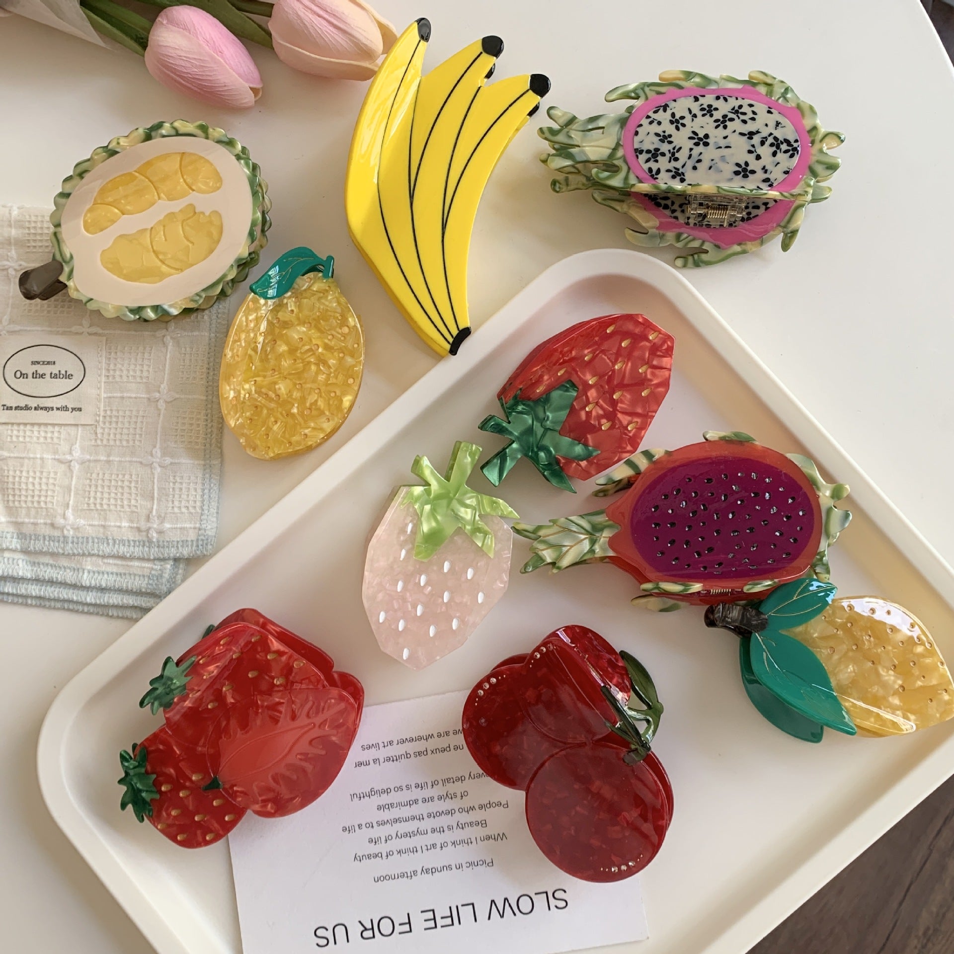 Poignée de fruits Accessoires pour cheveux acétate minoritaire