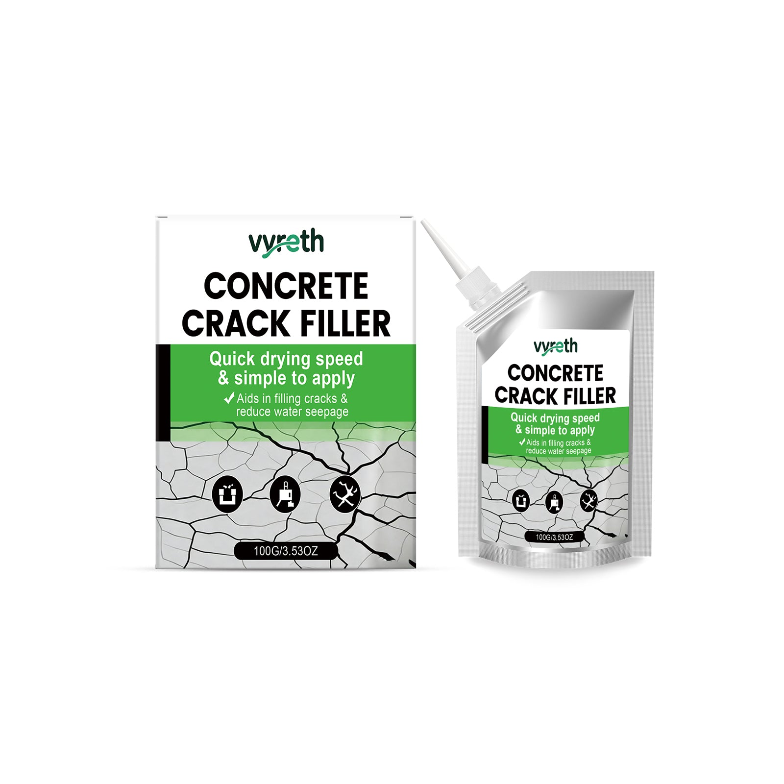 Remplisseur de fissure imperméable 1 00g-1box