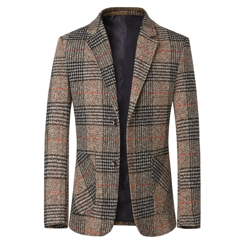 Mid-age Mens Suit Dad-style Casual Blazer à tête unique