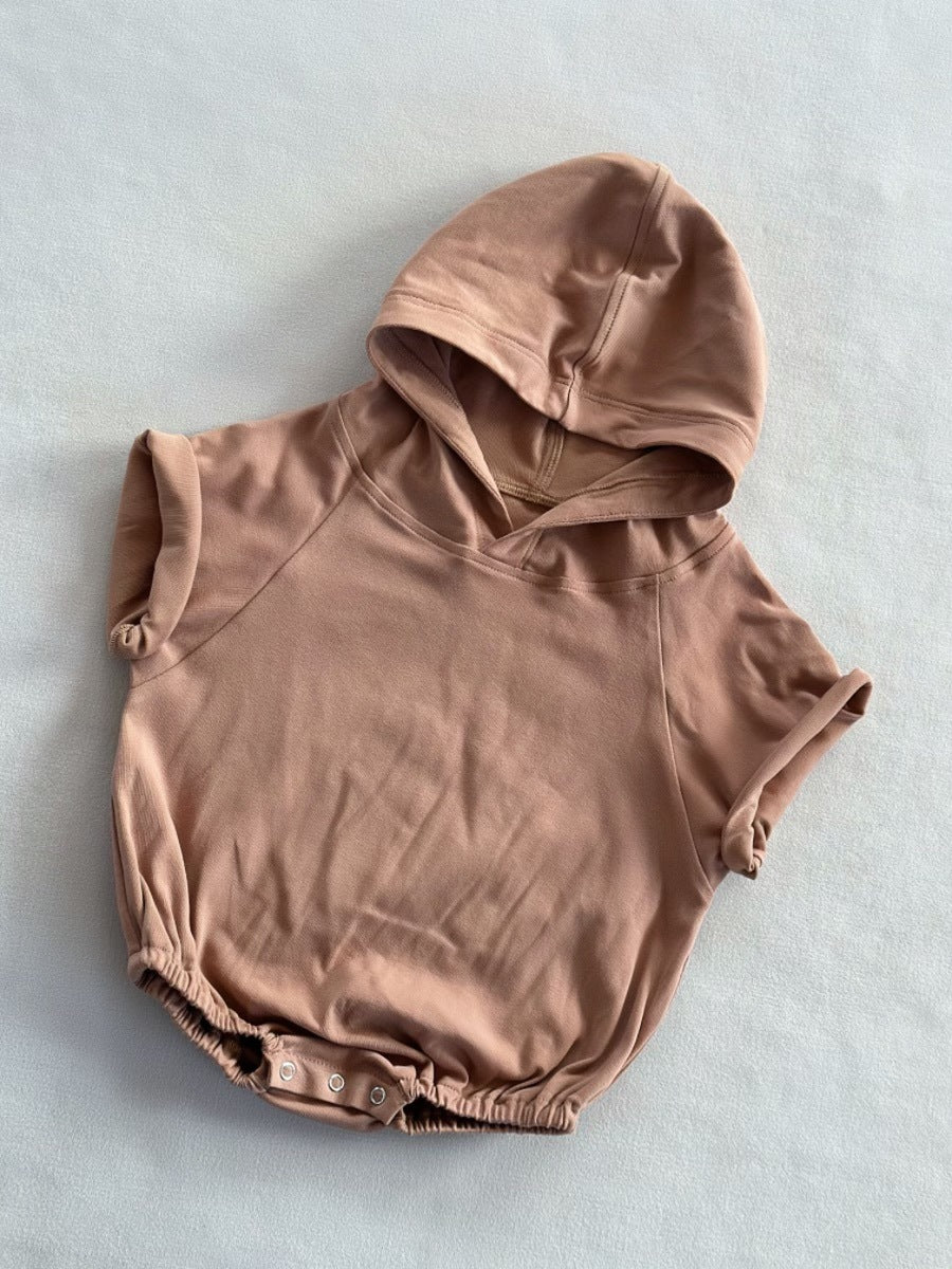 Romper de coton à capuche couleur Candy