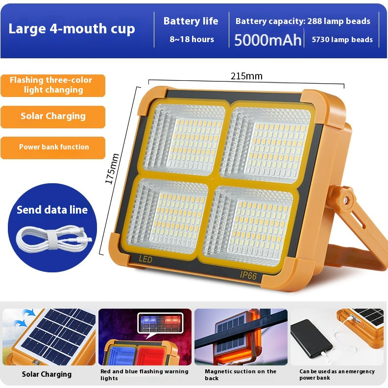 Multifonctionnel Camping Stall Outdoor Emergency Solar Energy Lampe Portable