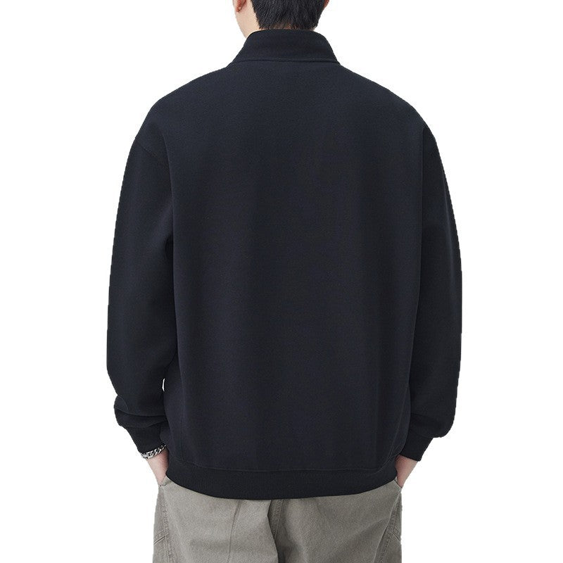 AutomneHiver style japonais Rétro Hommes Stand-collar Zip-up manches longues Hoodie