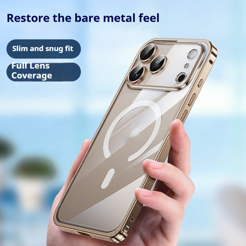 Applicable 17 boîtier de téléphone à cadre métallique Aspiration magnétique Ressort fixation transparent Eagle Ey