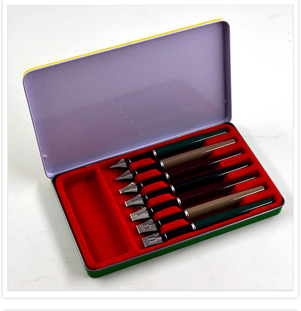 Set de stylo parallèle de 7Pcs/Box Caligraphie