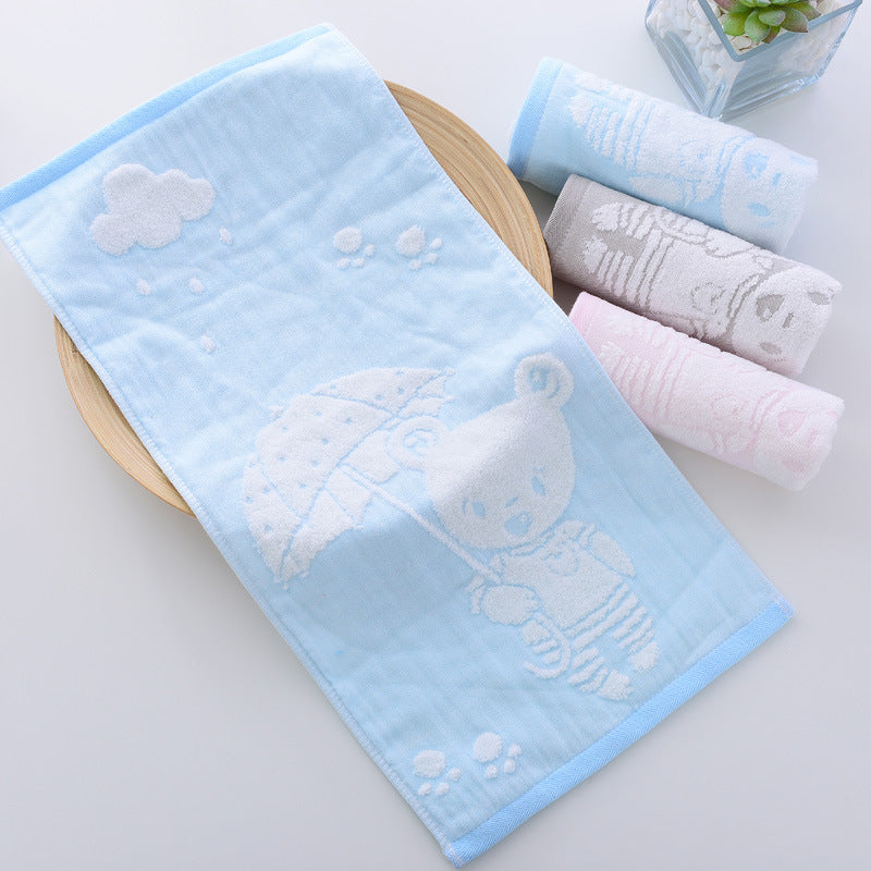 Pure coton Cartoon Jacquard Baby Visage Serviette