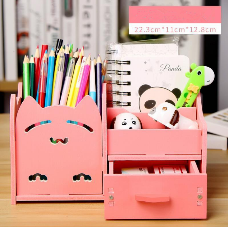 Multi-fonction stylo support créatif étudiant dessin animé enfants bureau petite boîte de stockage