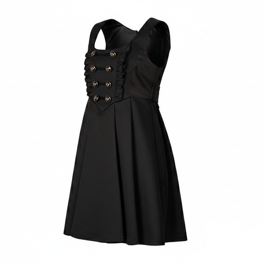 Filles Robe de fête noire Une ligne sans manches Enfants Robe de fleur de mariage fille 4-5Y
