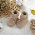 Bébé Solid Couleur Mignon Bowknot Knitted Toddler Chaussures