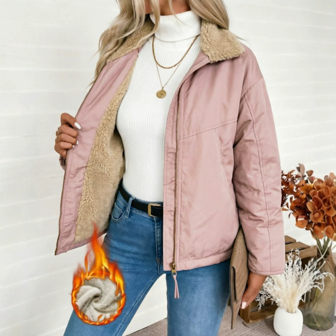 Parka de coton à boucle courte pour femmes avec un collier de soutien et vêtements de travail..