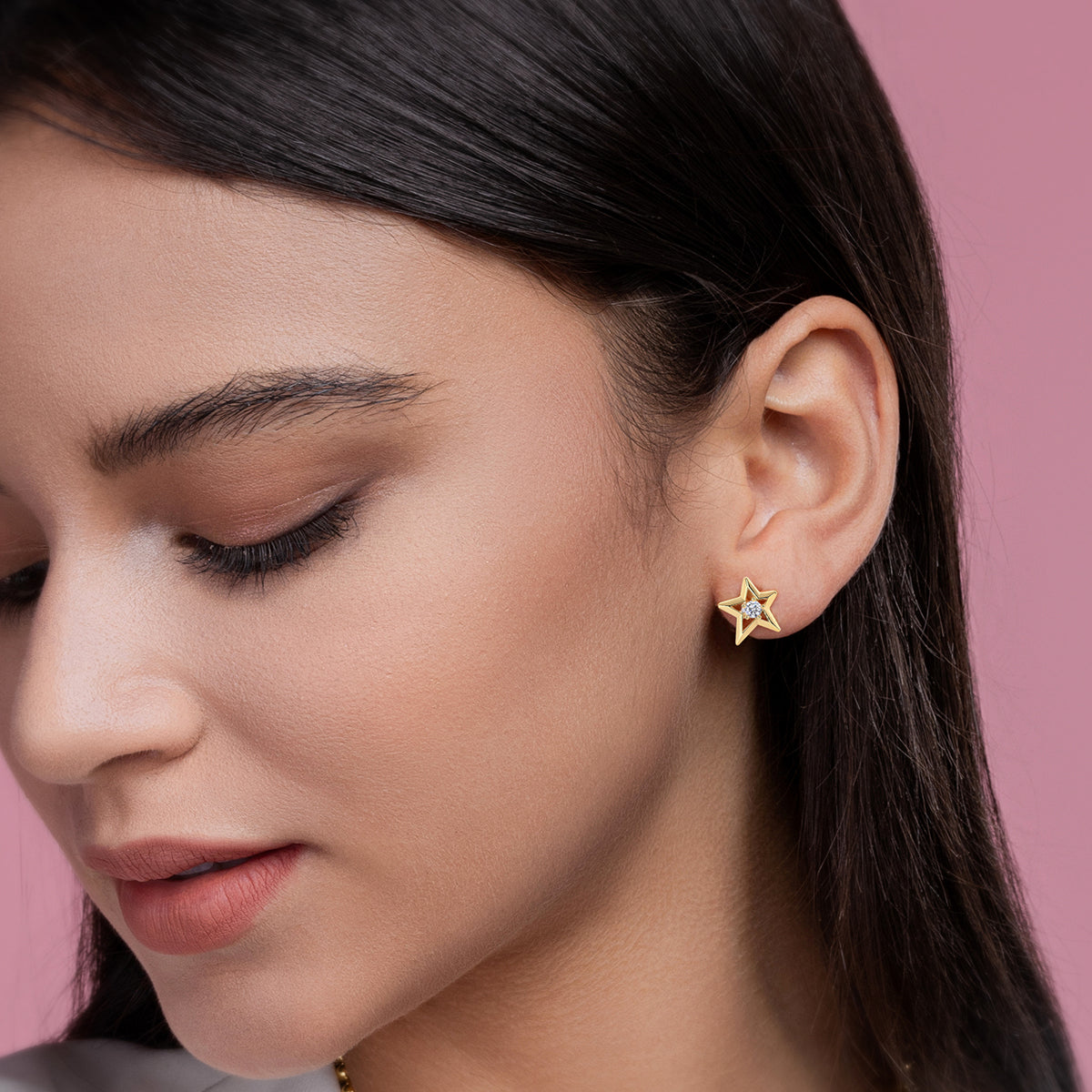 S925 Boucles d'oreilles Sterling Silver Star Stud