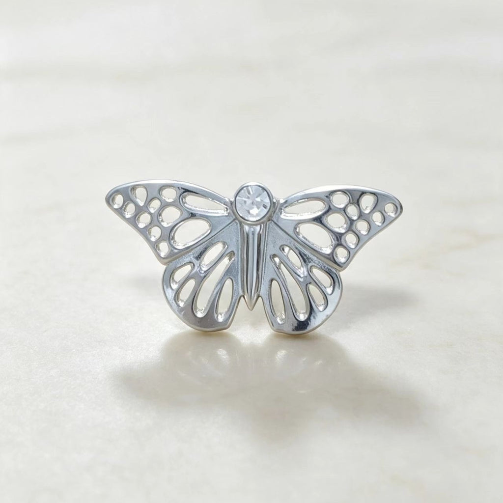 Épingle de Zircon en argent papillon