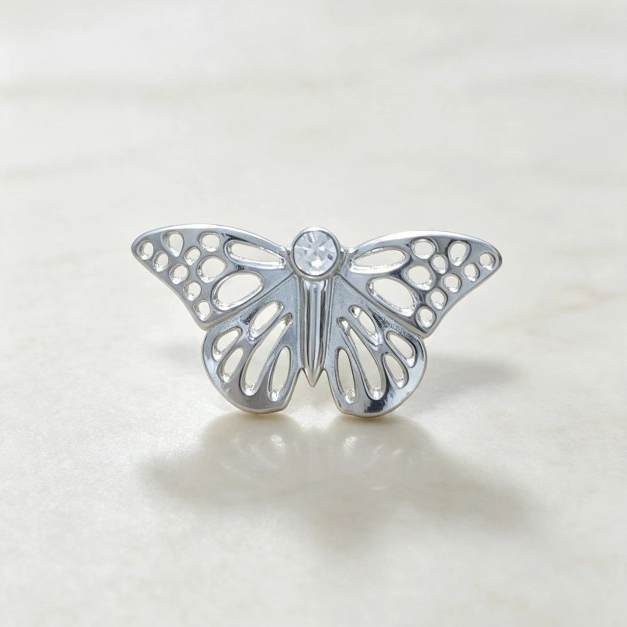 Épingle de Zircon en argent papillon