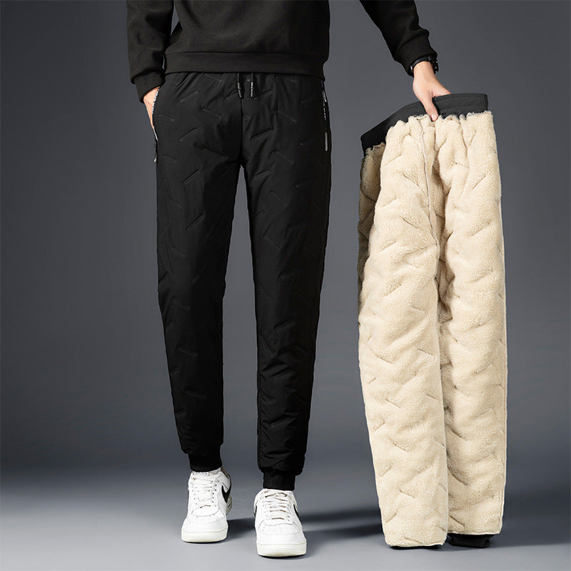 Pantalon en coton rembourré homme avec cachemire