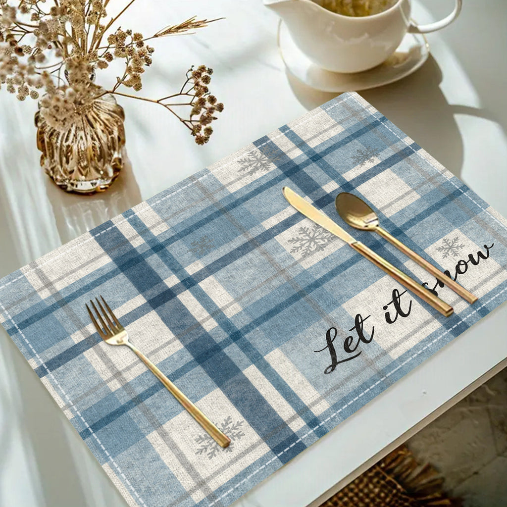 Table de table de Noël imprimée en lin