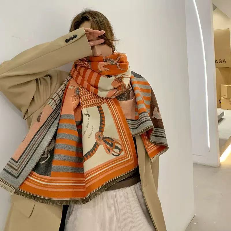 Femmes Hiver Cashmere-Feel CapeSholder Wrap Vêtements de dessus