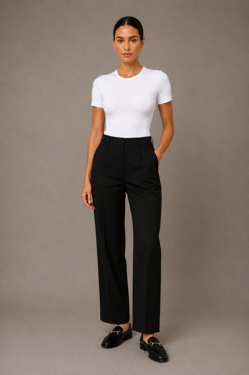 Bodysuit à manches courtes en col rond pour femmes Soft Stretch Basic Fitted One Piece Top