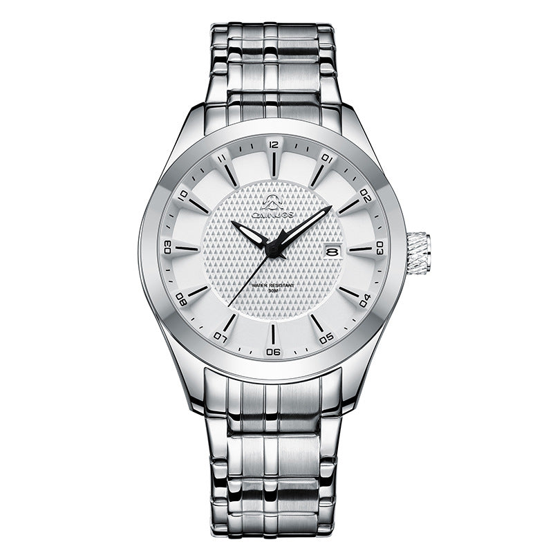 Hommes Waterproof Business Calendrier Montre Quartz