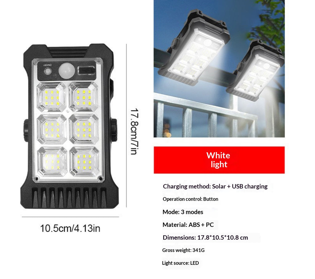 Portable extérieur Patio Human-Body-sensing Solar-Powered LED Wall Light