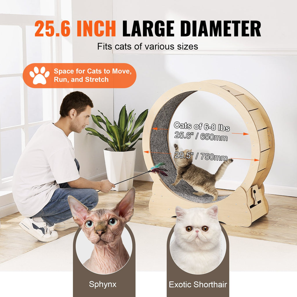 Cat Exercise Wheel Large Cat Treadmill Wheel for Indoor Cats 29.5 Inches