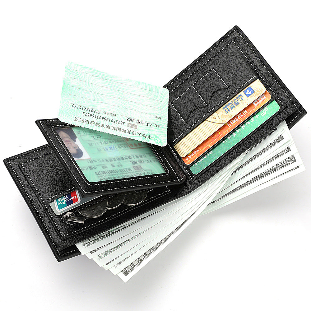 Multi-fonctionnel Fentes de cartes multiples Retro Portefeuille Court Homme