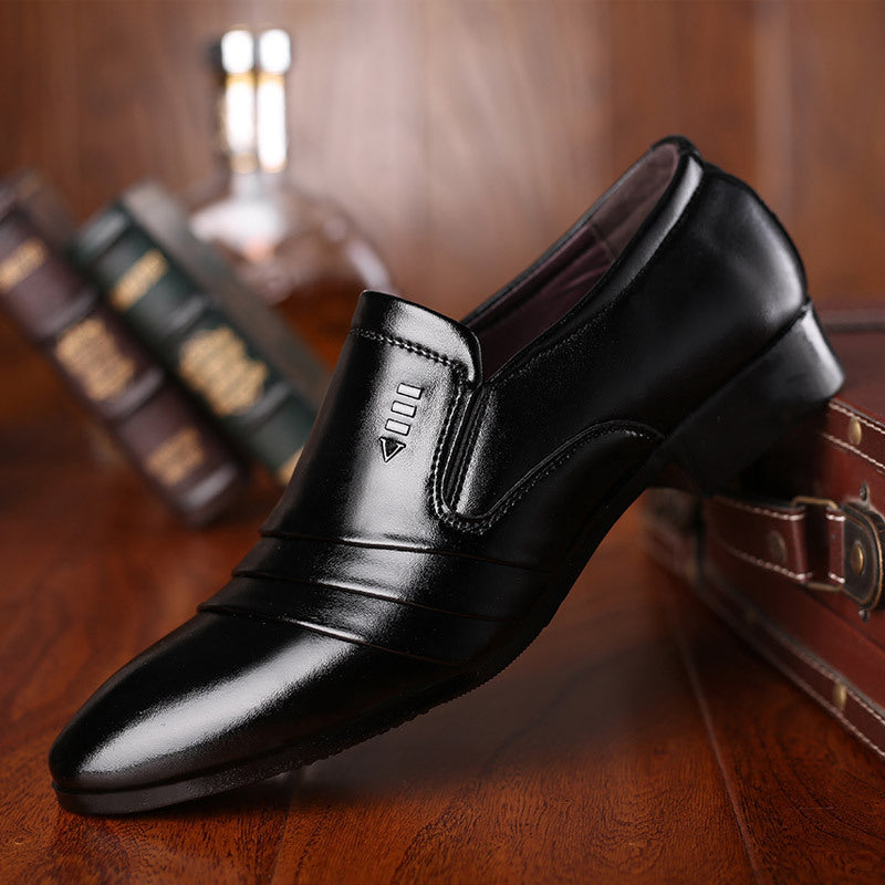 Hommes Forme en cuir d'affaires chaussures pointu Toe Slip-on Style