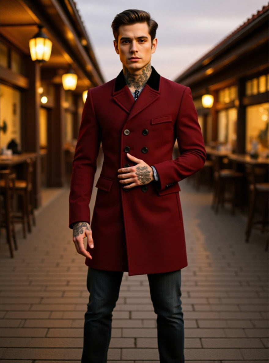 Manteau en laine doublé pour l'automne et l'hiver