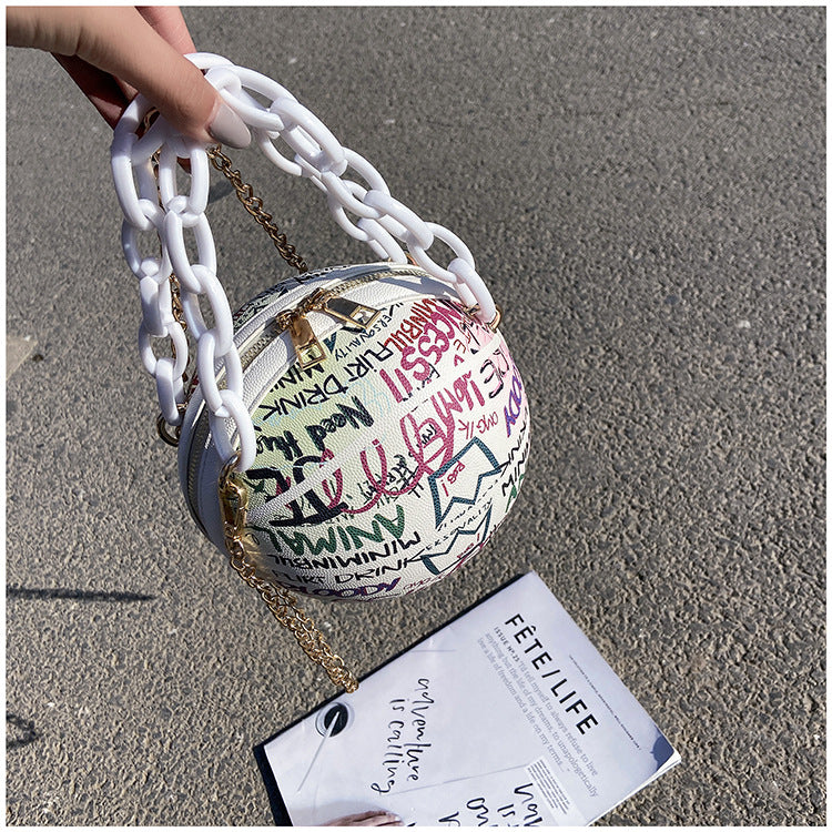 Sac Graffiti Basketball Handheld et Crossbody avec des lettres