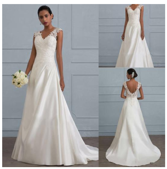 Automne blanc tempérament dentelle robe de mariée européenne demoiselle d'honneur backless col bas large