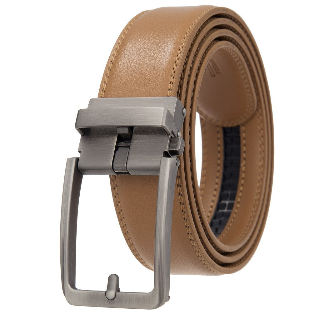 Longueur prolongée résistant à l'aiguille Ceinture à cowhide double couche pour hommes à manche automatique