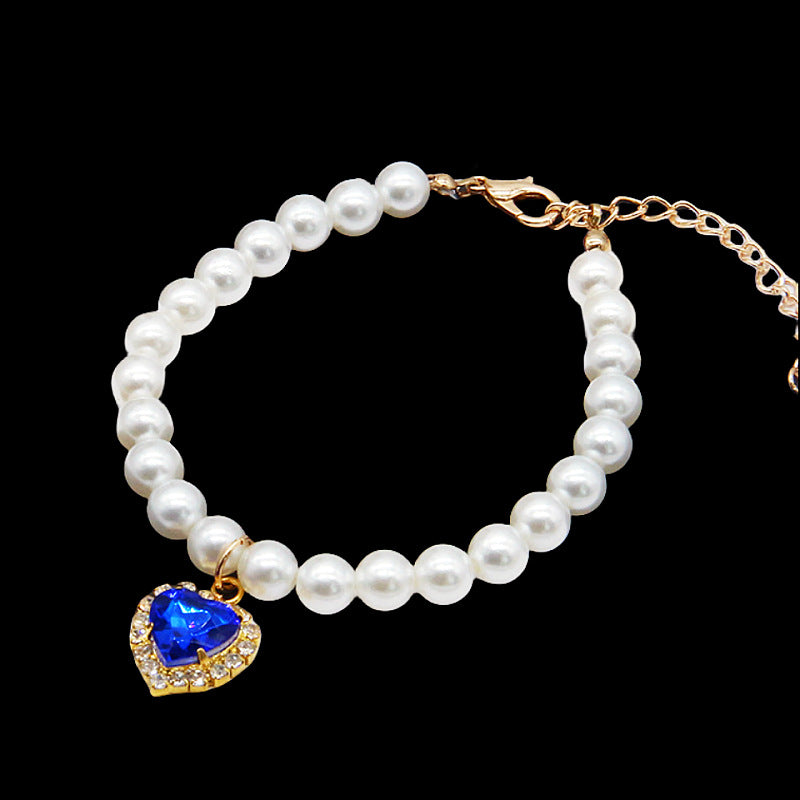 Princess-style Colorful Acrylic Heart Strass Pendentif Collier Cat