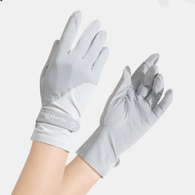 Pare-soleil pour les femmes d'été Ice-Felt à deux doigts coupés Gants minces protecteurs UV