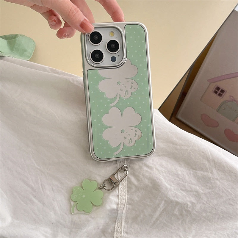 Coréen été Lucky Clover quatre feuilles miroir boîtier téléphonique 16promax