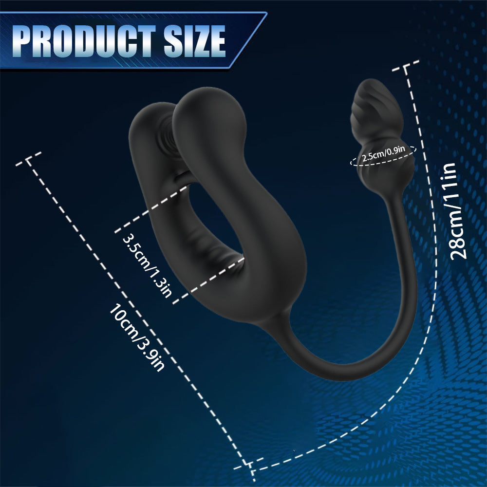 3-en-1 Plaisir mâle avec bague vibrante et conception de silicone premium