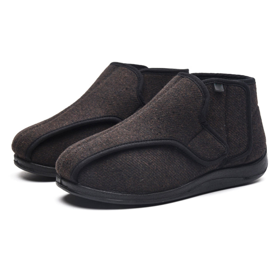 Tweed rayé avec de larges chaussures Velcro