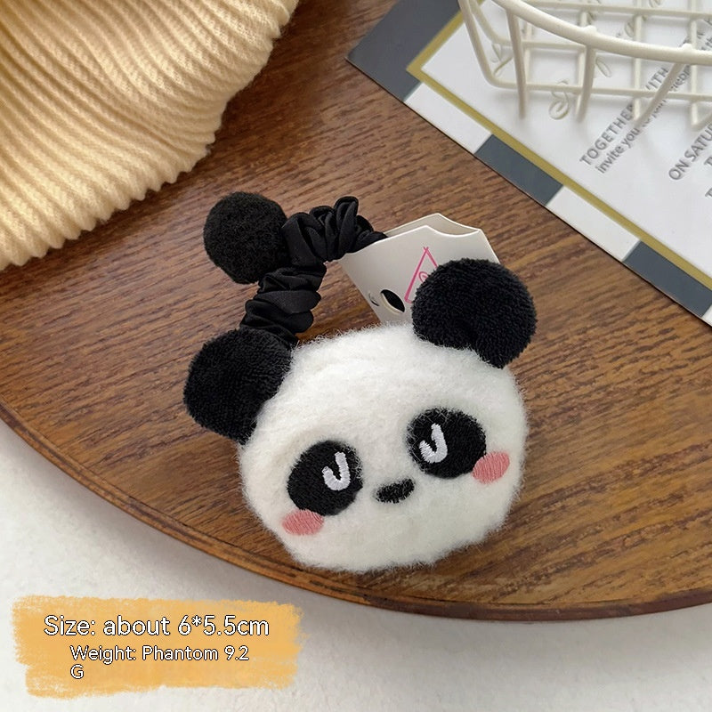Caricature jeune fille Panda Grip mignon Bandeau à poupée tridimensionnelle pour enfants