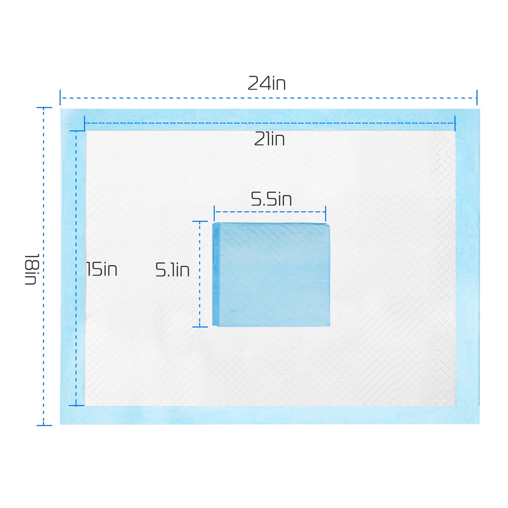 50Pcs par jeu de chiens d'entraînement Pads pour chiots Pads chat Wee Mats Potty-Train 24in X 18in M