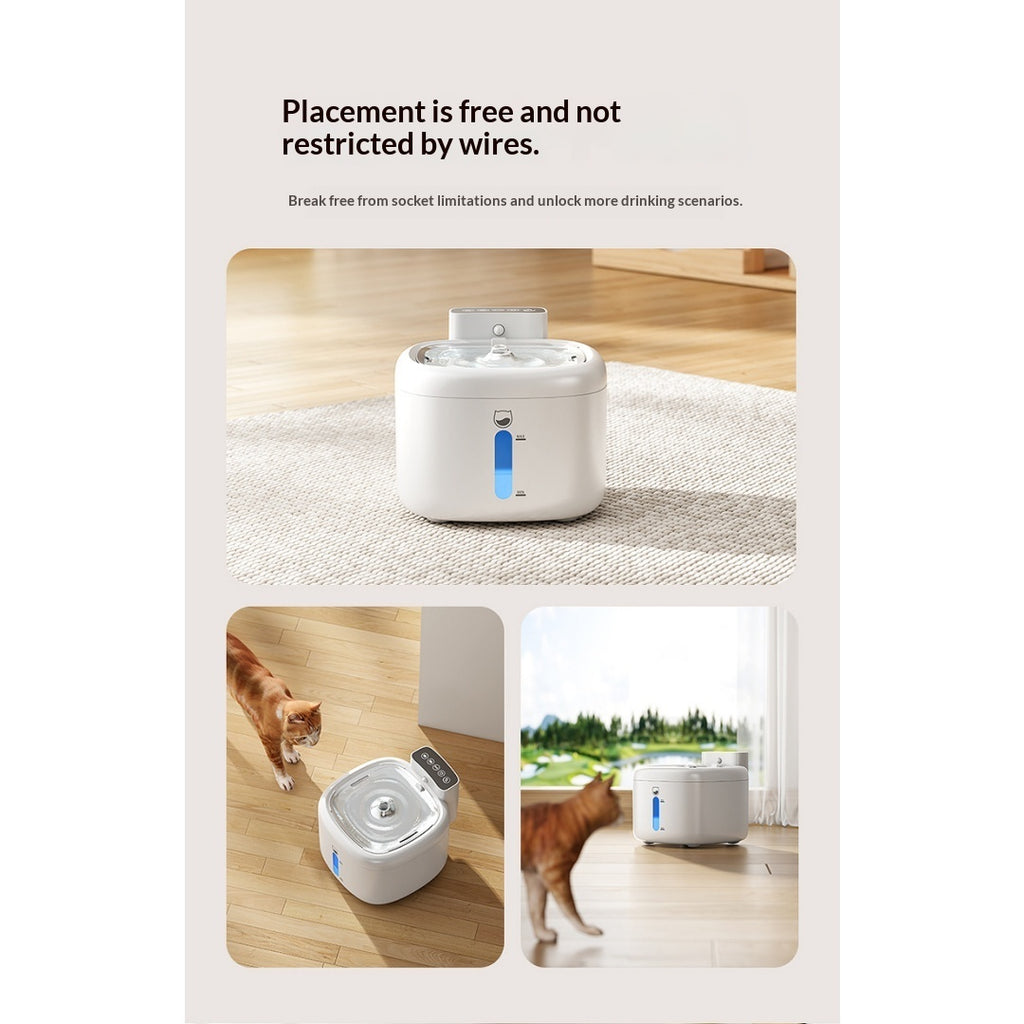 Fontaine d'eau pour animaux de compagnie filtrée sans fil intelligente