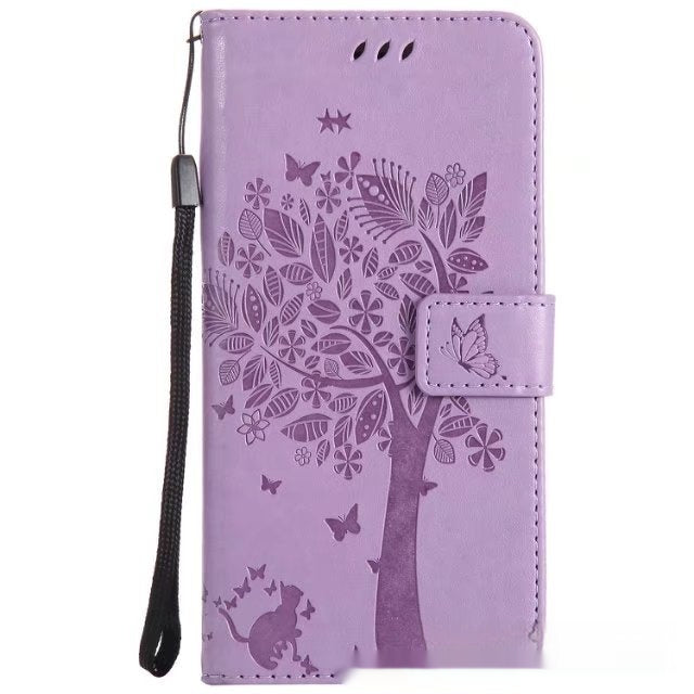 S23 Boite de téléphone mobile pour chat et arbre